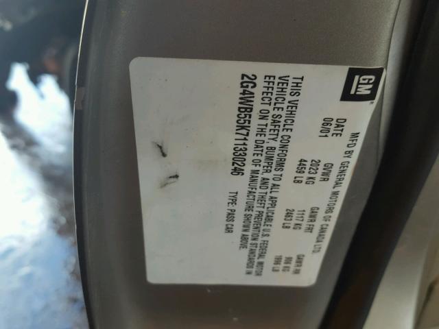 2G4WB55K711330246 - 2001 BUICK REGAL LS BROWN photo 10