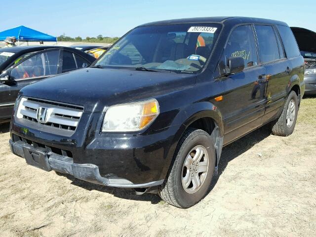 5FNYF28187B015934 - 2007 HONDA PILOT BLACK photo 2