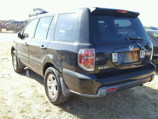 5FNYF28187B015934 - 2007 HONDA PILOT BLACK photo 3