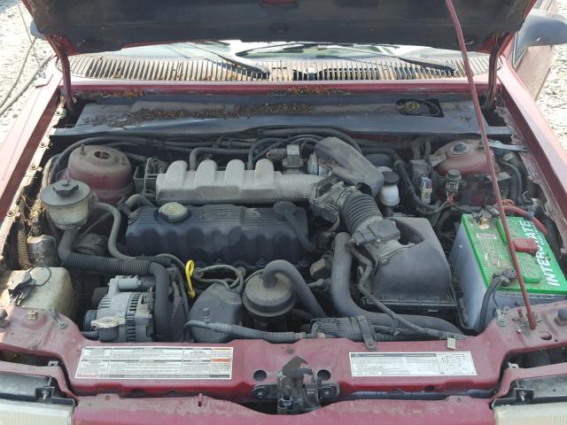 2FAPP36X7NB197244 - 1992 FORD TEMPO GL RED photo 7