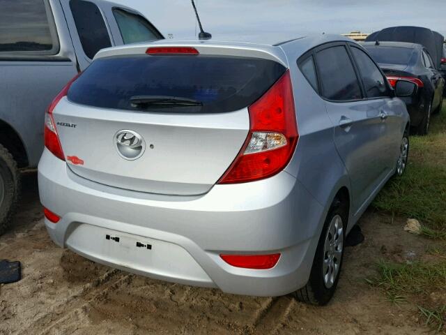 KMHCT5AE2FU226145 - 2015 HYUNDAI ACCENT GS SILVER photo 4