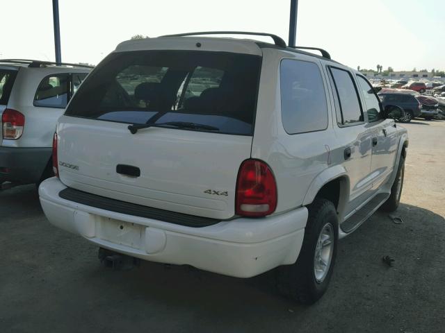 1B4HS28N9YF200308 - 2000 DODGE DURANGO WHITE photo 4