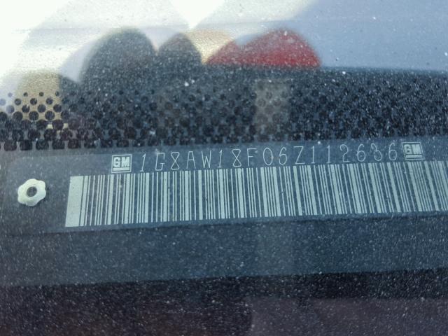 1G8AW18F06Z112636 - 2006 SATURN ION LEVEL SILVER photo 10