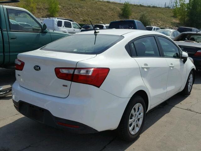 KNADM4A36F6507168 - 2015 KIA RIO LX WHITE photo 4