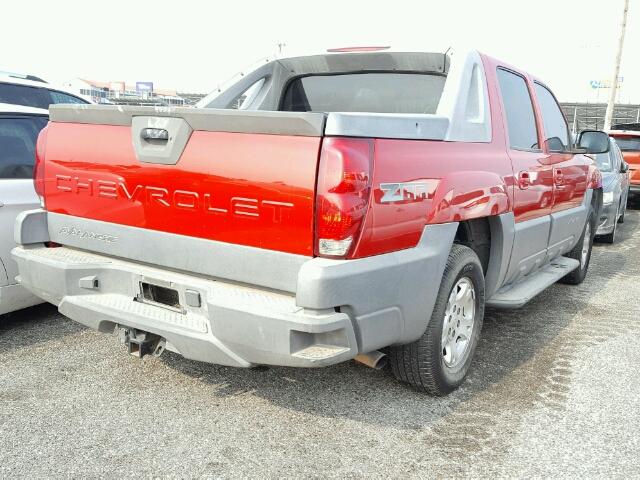 3GNEC13T02G128687 - 2002 CHEVROLET AVALANCHE RED photo 4