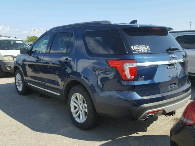 1FM5K7DH6GGD01619 - 2016 FORD EXPLORER BLUE photo 3