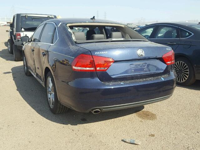 1VWBT7A36EC040023 - 2014 VOLKSWAGEN PASSAT BLUE photo 3