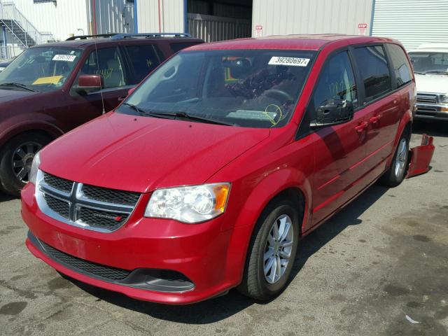 2C4RDGCG4DR688402 - 2013 DODGE GRAND CARA RED photo 2