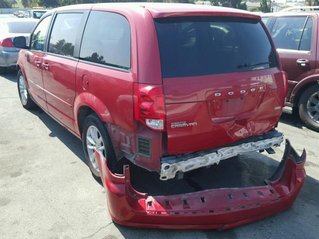 2C4RDGCG4DR688402 - 2013 DODGE GRAND CARA RED photo 3