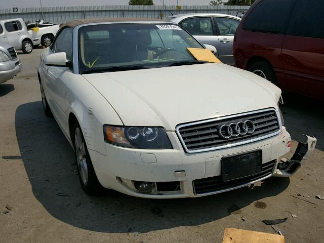 WAUAT48H44K002242 - 2004 AUDI A4 3.0 CAB WHITE photo 1