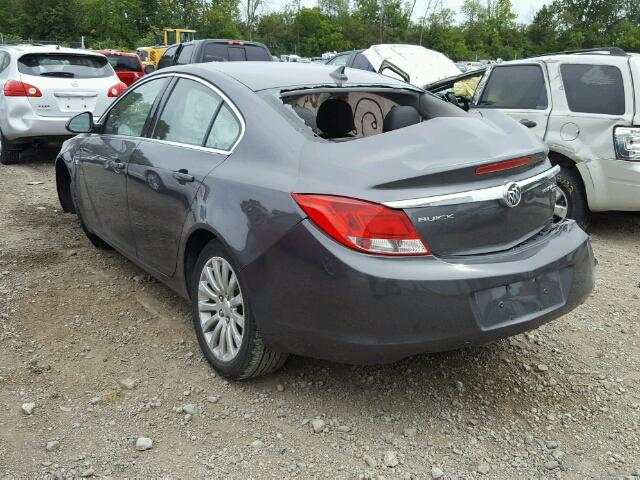 W04GN5EC5B1007307 - 2011 BUICK REGAL CXL GRAY photo 3