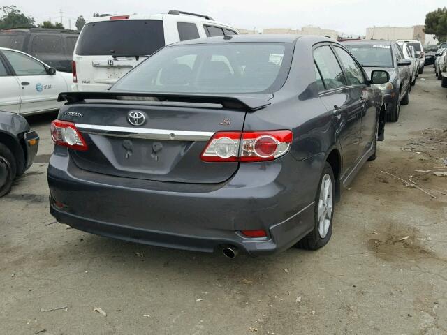 2T1BU4EE9BC656103 - 2011 TOYOTA COROLLA BA SILVER photo 4