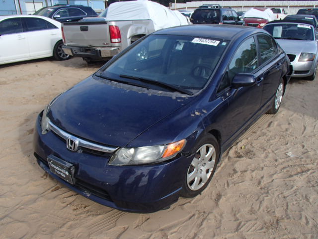 1HGFA16557L084617 - 2007 HONDA CIVIC LX BLUE photo 2