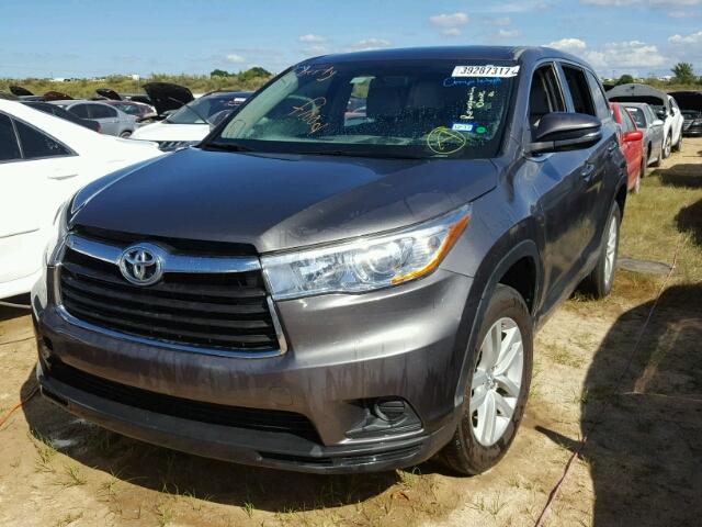 5TDZARFH6FS013380 - 2015 TOYOTA HIGHLANDER GRAY photo 2