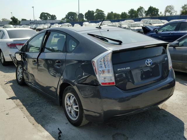 JTDKN3DUXA0012912 - 2010 TOYOTA PRIUS GRAY photo 3