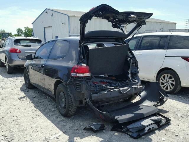 WVWBA7AJ0CW270370 - 2012 VOLKSWAGEN GOLF BLACK photo 3