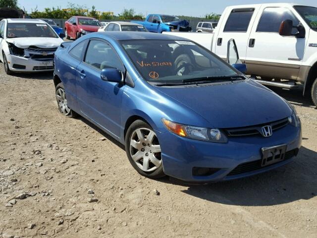 2HGFG12687H570929 - 2007 HONDA CIVIC BLUE photo 1