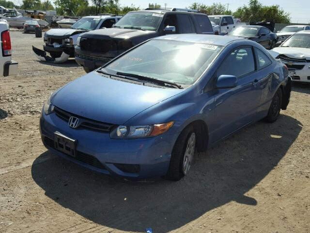 2HGFG12687H570929 - 2007 HONDA CIVIC BLUE photo 2