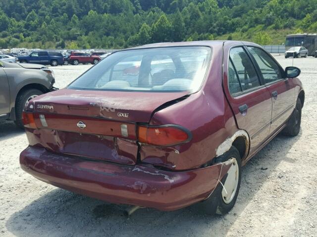 3N1AB41D8VL022283 - 1997 NISSAN SENTRA XE MAROON photo 4