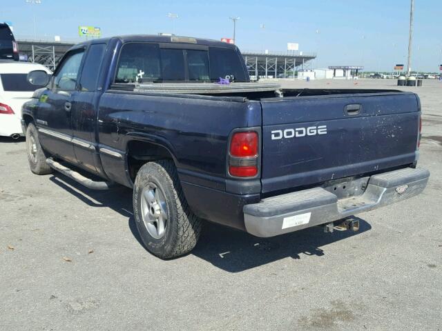 3B7HC13Y5XM598417 - 1999 DODGE RAM 1500 BLUE photo 3