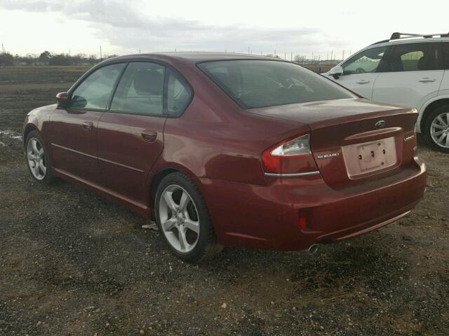 4S3BL616597210507 - 2009 SUBARU LEGACY 2.5 BURGUNDY photo 3