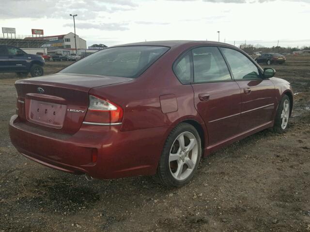 4S3BL616597210507 - 2009 SUBARU LEGACY 2.5 BURGUNDY photo 4