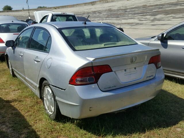 JHMFA36227S029403 - 2007 HONDA CIVIC HYBR SILVER photo 3