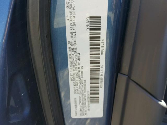 4S4WX92D084404376 - 2008 SUBARU TRIBECA LI 蓝色 照片 10