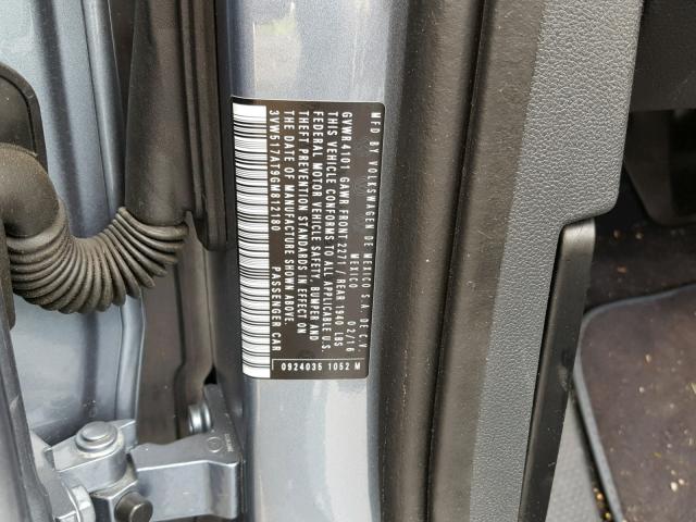 3VW517AT9GM812180 - 2016 VOLKSWAGEN BEETLE S/S 蓝色 照片 10