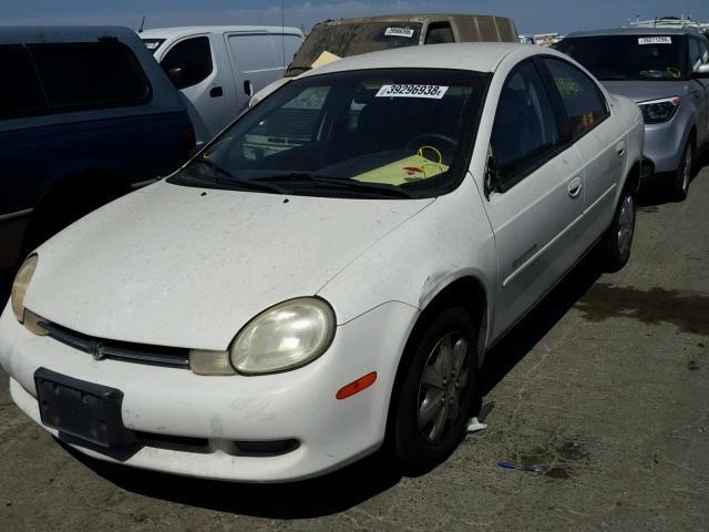 1B3ES46C21D167416 - 2001 DODGE NEON SE WHITE photo 2