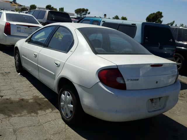 1B3ES46C21D167416 - 2001 DODGE NEON SE WHITE photo 3