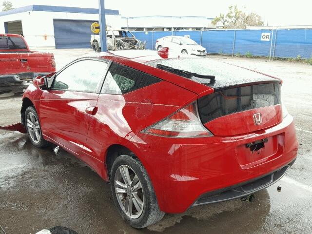 JHMZF1C66BS011182 - 2011 HONDA CR-Z EX RED photo 3