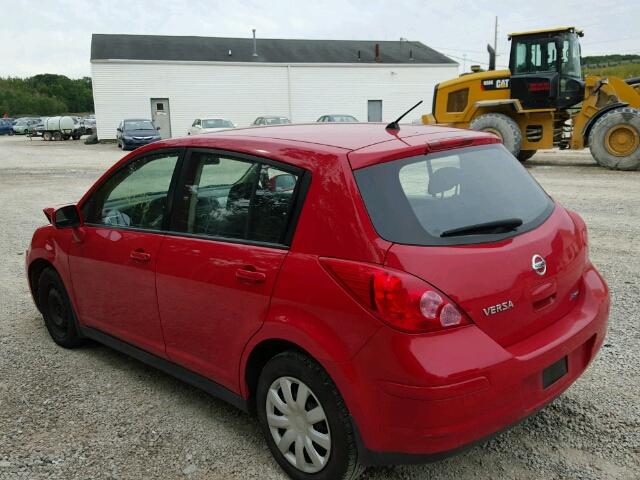 3N1BC13E07L394936 - 2007 NISSAN VERSA S RED photo 3