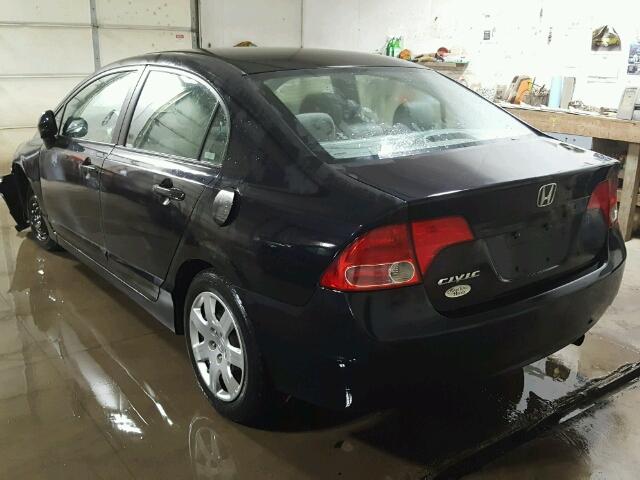 1HGFA16588L106417 - 2008 HONDA CIVIC BLACK photo 3