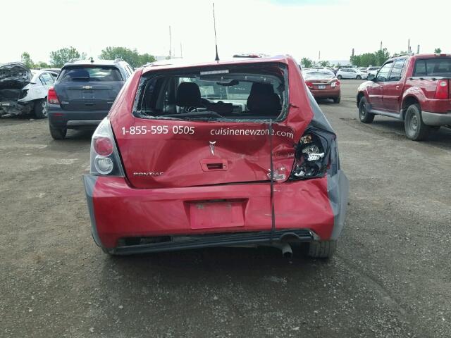 5Y2SP6E8XAZ409139 - 2010 PONTIAC VIBE RED photo 9