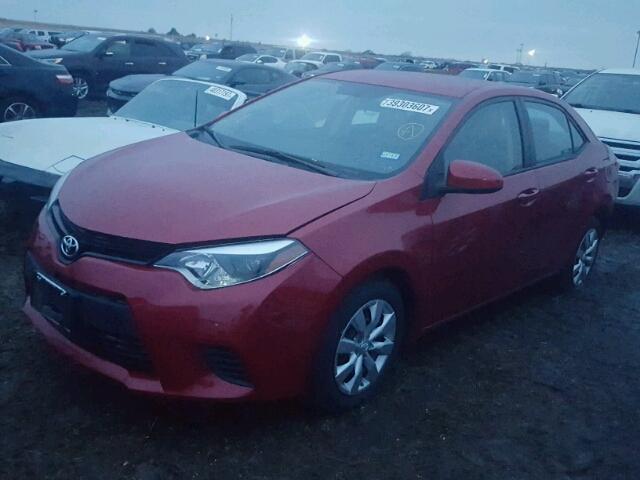 5YFBURHE8EP175711 - 2014 TOYOTA COROLLA RED photo 2