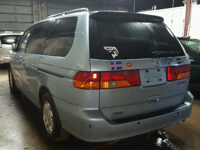 5FNRL18603B110176 - 2003 HONDA ODYSSEY BLUE photo 3