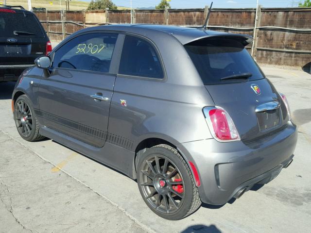 3C3CFFFH0DT612921 - 2013 FIAT 500 ABARTH GRAY photo 3