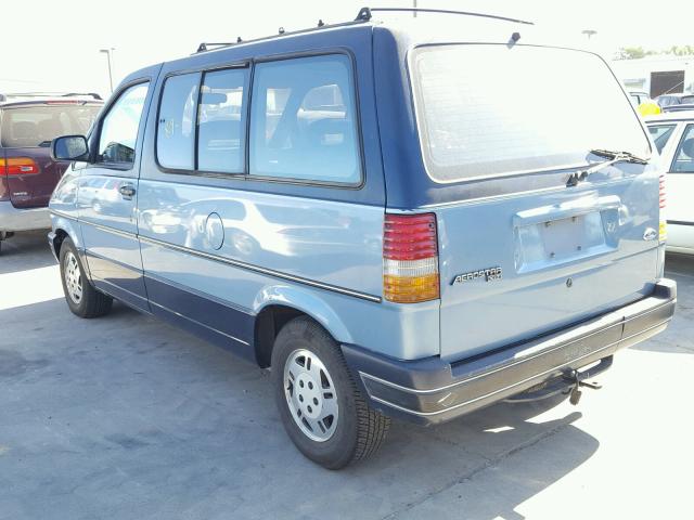 1FMDA11U9KZC23024 - 1989 FORD AEROSTAR BLUE photo 3