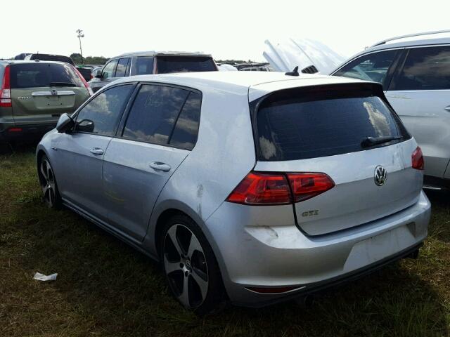 3VW4T7AU0FM012896 - 2015 VOLKSWAGEN GTI SILVER photo 3