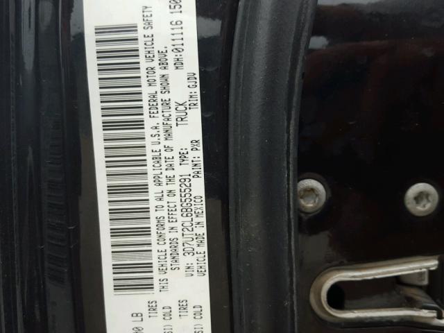 3D7UT2CL6BG555291 - 2011 DODGE RAM 2500 BLACK photo 10