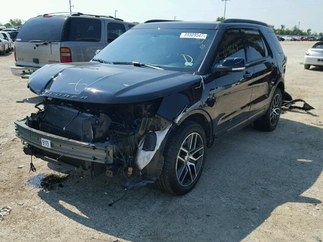 1FM5K8GT0GGD12380 - 2016 FORD EXPLORER S BLACK photo 2