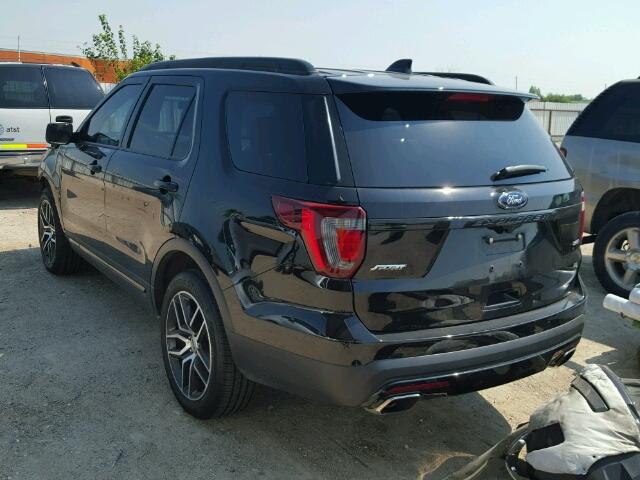 1FM5K8GT0GGD12380 - 2016 FORD EXPLORER S BLACK photo 3