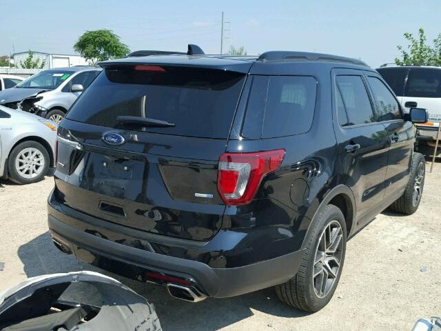 1FM5K8GT0GGD12380 - 2016 FORD EXPLORER S BLACK photo 4