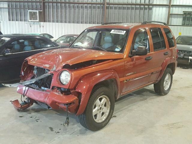 1J8GL58K52W183719 - 2002 JEEP LIBERTY LI ORANGE photo 2