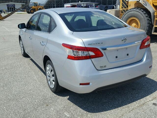 3N1AB7APXFY245148 - 2015 NISSAN SENTRA SILVER photo 3