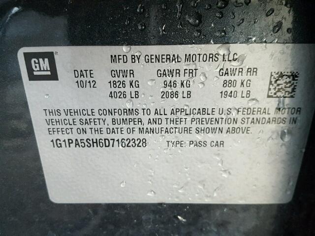 1G1PA5SH6D7162328 - 2013 CHEVROLET CRUZE LS GRAY photo 10