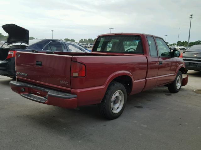 1GTCS195218108800 - 2001 GMC SONOMA RED photo 4