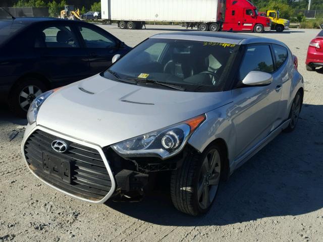 KMHTC6AE5EU205004 - 2014 HYUNDAI VELOSTER T SILVER photo 2