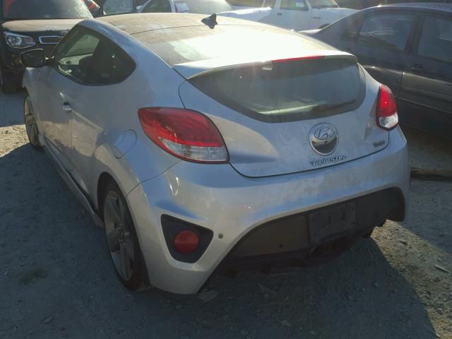 KMHTC6AE5EU205004 - 2014 HYUNDAI VELOSTER T SILVER photo 3